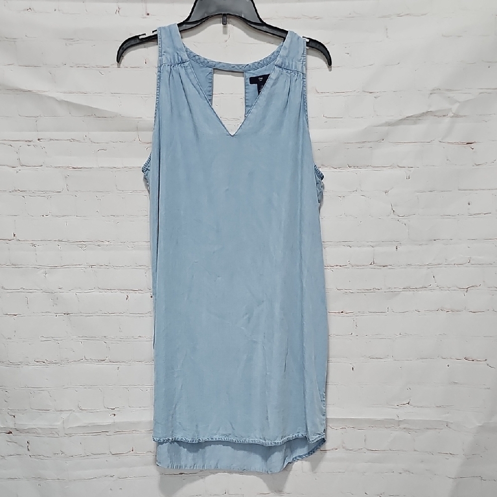 GAP Light Blue Sleeveless V-Neck Shift Dress